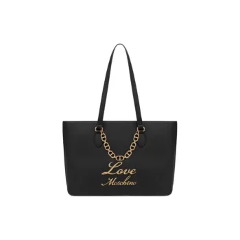 MOSCHINO Polyurethane Tote Bag Handbag Shoulder Bag Women's Black