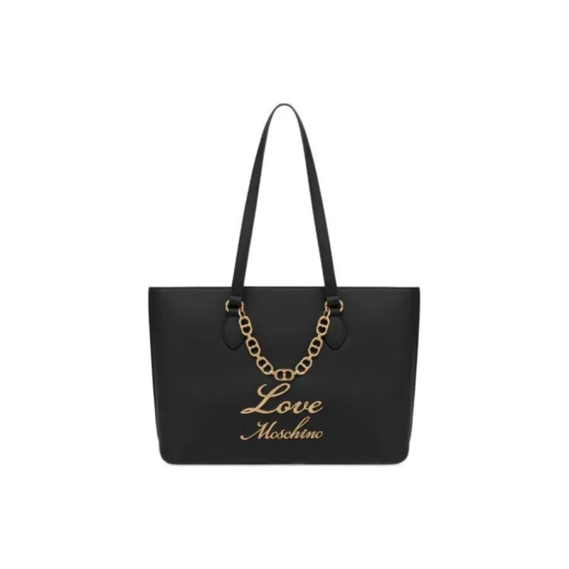 MOSCHINO Polyurethane Tote Bag Handbag Shoulder Bag Women's Black-0