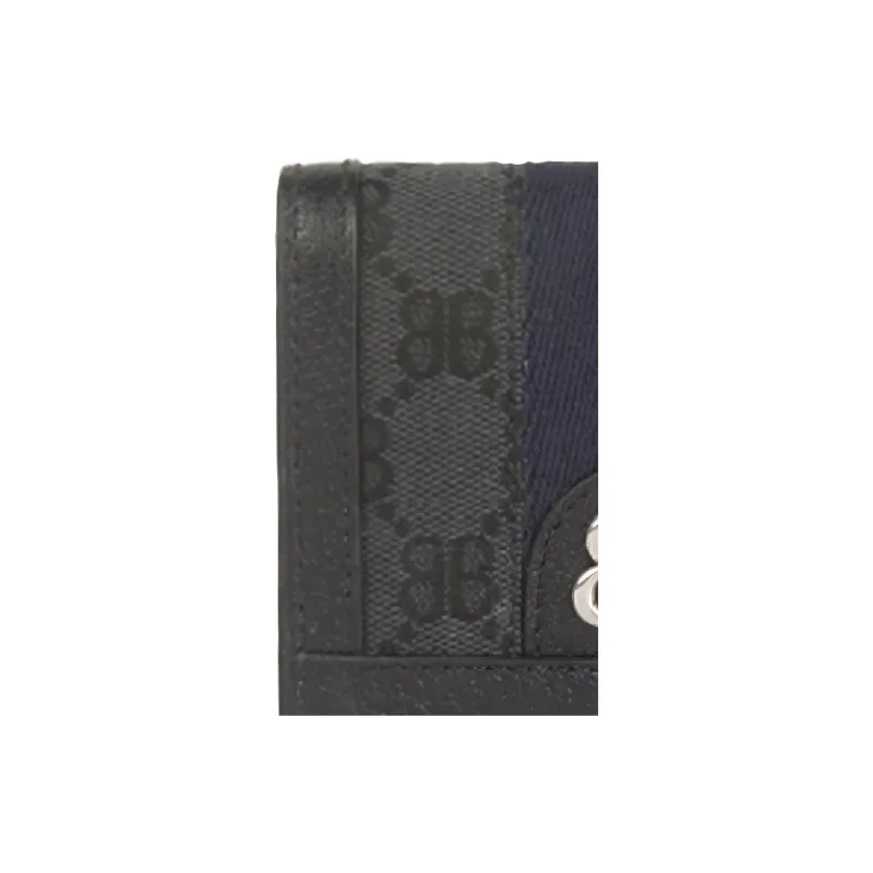 Balenciaga GUCCI Heavyweight Collaboration Cow Leather Card Holder Women's Black-4