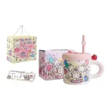 HAPPY Birthday Puppy-Celebrate with A Party[Silicone Straw Lid+Shopping Bag+Greeting Card]