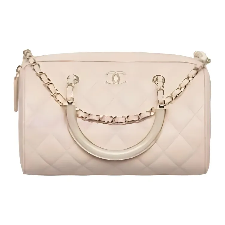 CHANEL Lambskin One Shoulder Handbag Women's Light Beige-0