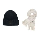 Black Hat+Ecru Scarf