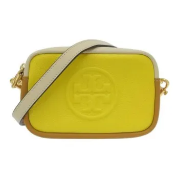 TORY BURCH PerryBOMBÉ Litchi Grain Leather Camera Bag Shoulder Bag Crossbody Bag Mini Women's Yellow/Orange