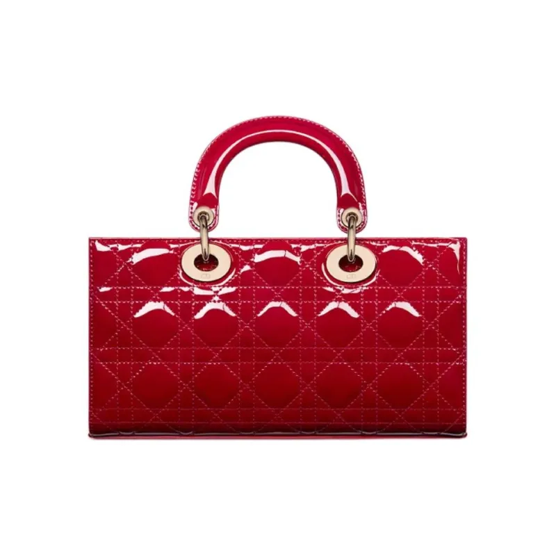 DIOR Lady D JOY Calfskin Lady Dior Bag, Shoulder Bag, Crossbody Bag, Handbag Medium Size Women's Cherry Red-4