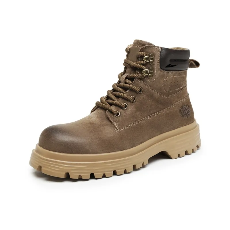 Kuding Martin Boots Men Gold, Khaki-4