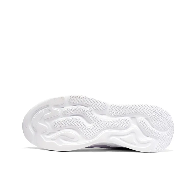 Erke Anti Slip Wear Resistant Low Top Casual Shoes Women's White Purple-5