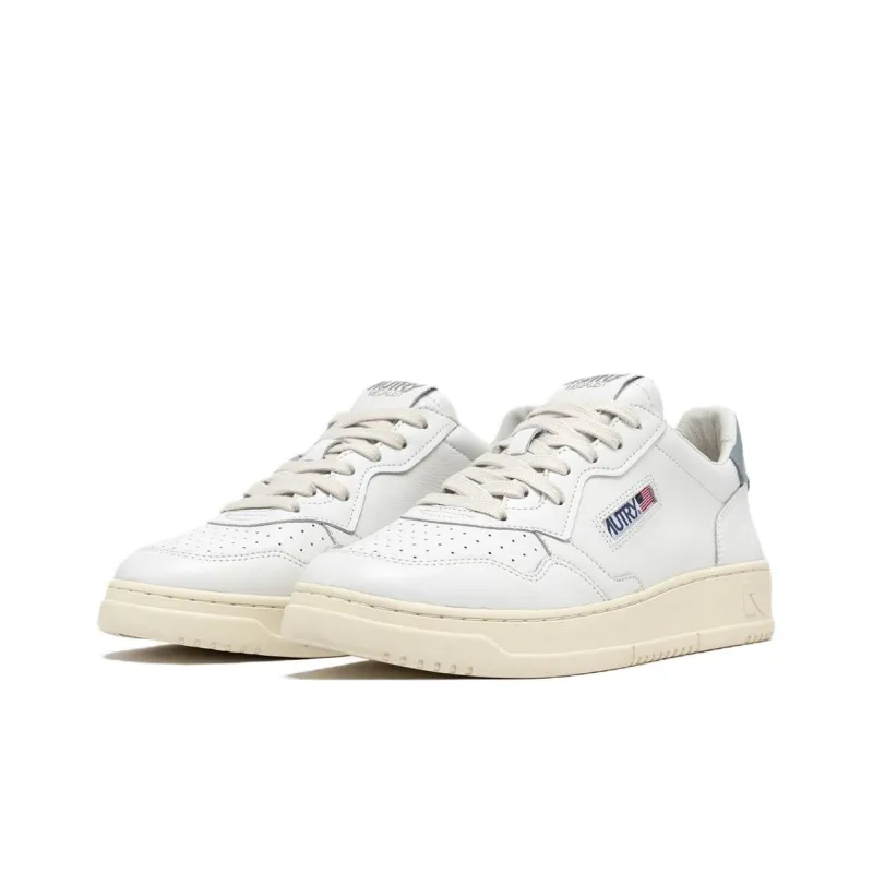 AUTRY Medalist Leather Low White Silver Blue Women's-1