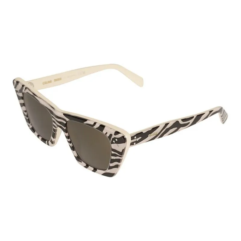 CELINE Cat Eye Sunglasses Women's Black White-0