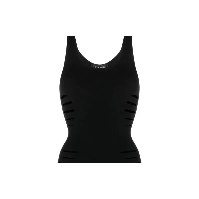 VERSACE SS23 Sleeveless Dress Women's Black-3