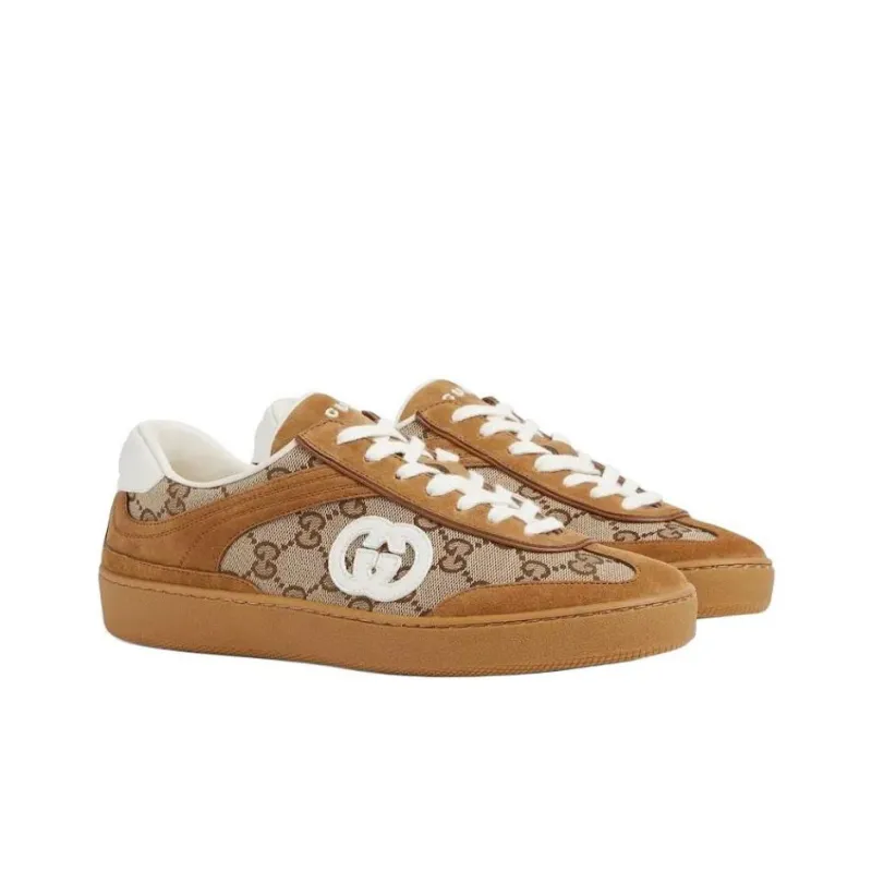 GUCCI Women's G75 'Interlocking G Brown Suede' Women's-2