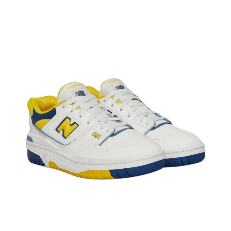 New Balance NB 550 Anti-Slip Wear-Resistant Low-Top Kids Lifestyle Shoes White Yellow Children Aged 3-7 Years Old-2
