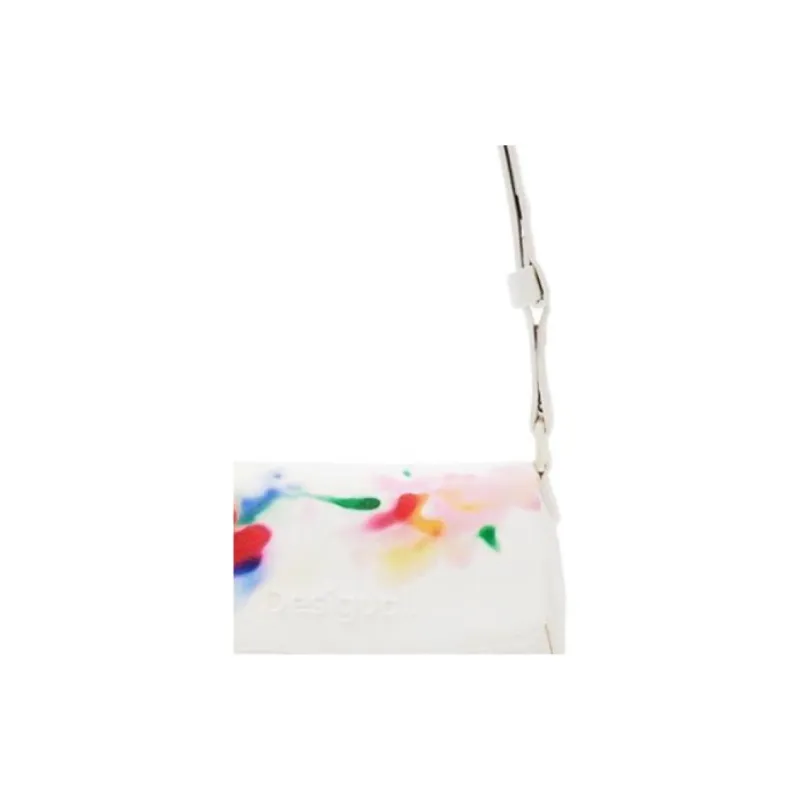 Desigual PU Shoulder Bag, Crossbody Bag, Handbag Trumpets Women's White Print-3
