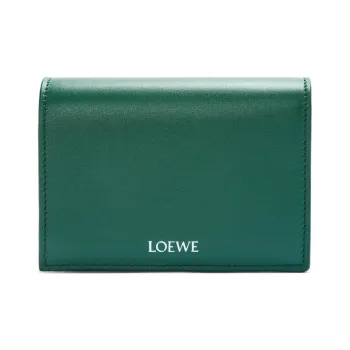 LOEWE Shiny Nappa Calfskin Wallet Men's Evergreen & Dark Marine Blue