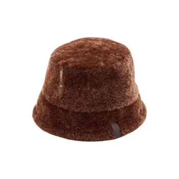 LOEWE Logo Patch Shearling Bucket Hat