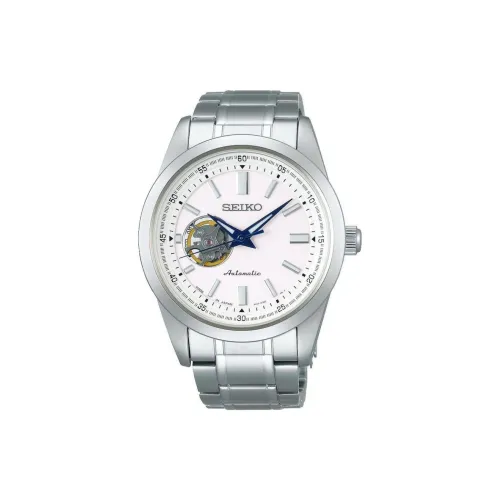 SEIKO Automatic Mechanical Movement Stainless Steel Strap Watch Men's Watches White Dial