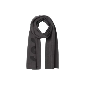 HUGO BOSS Cotton Polyamide Wool Knit Scarves Women's Gray