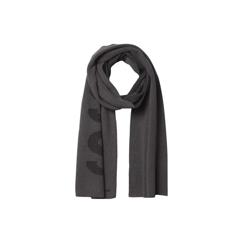 HUGO BOSS Cotton Polyamide Wool Knit Scarves Women's Gray-0