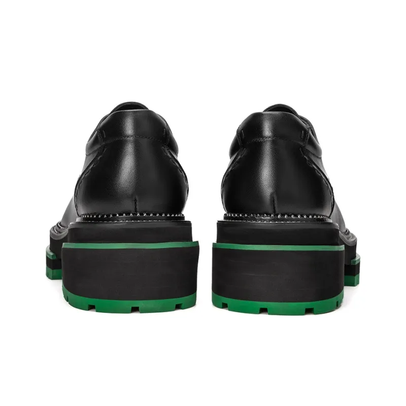TUATARA Men's Casual Shoes Men Low Top Black/Black With Green Base-9