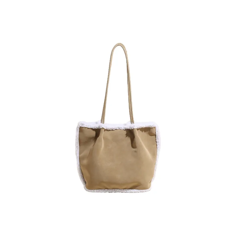 LOUIS ROYALN Suede Shoulder Bag Regular Women's Green/Coffee/Brown-0