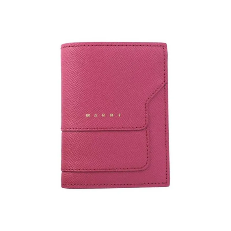 MARNI Calfskin Wallet Women's Rose Red-0