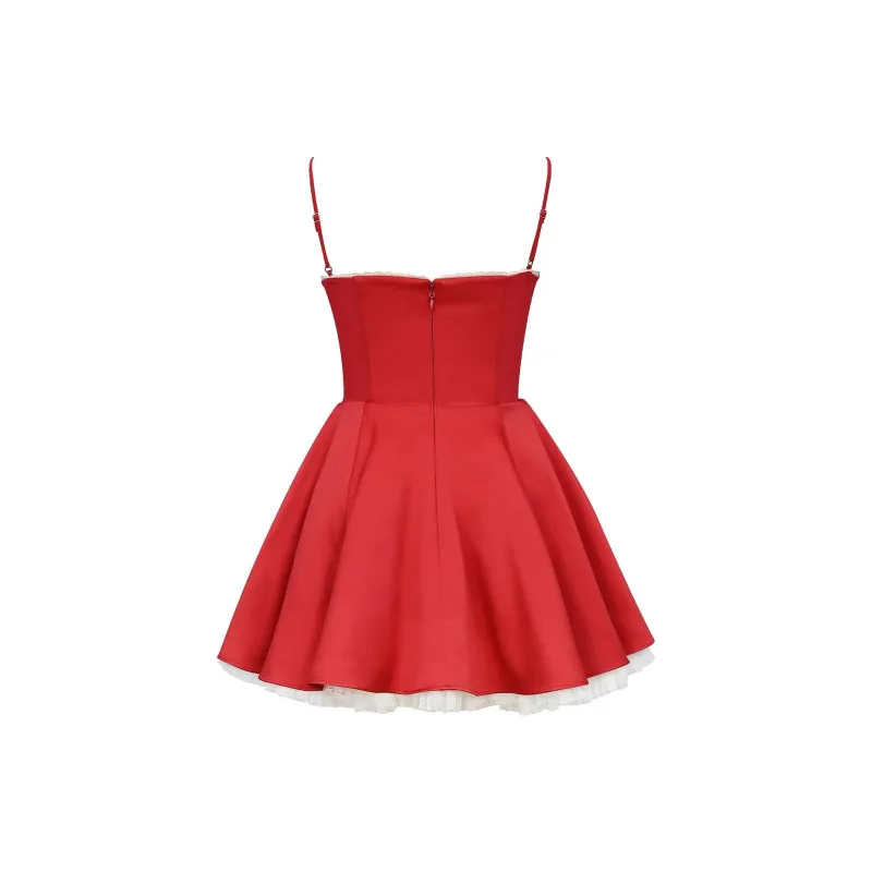 HOUSE OF CB Minimoiselle Slip Dress Women's HOLLY RED/True Red-1