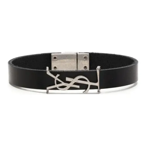 SAINT LAURENT Calfskin Wristbands Men's Black