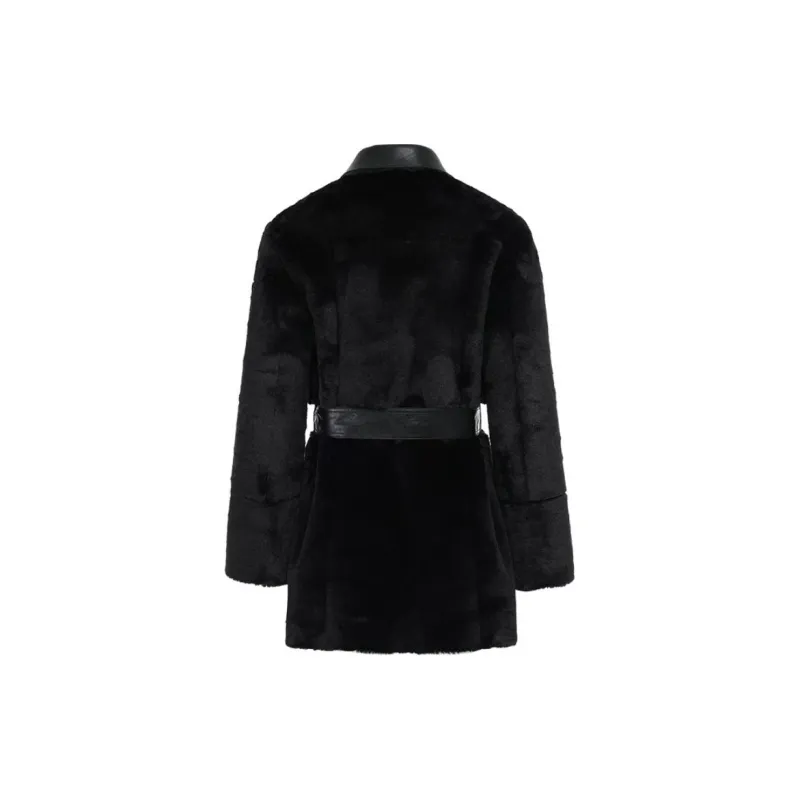 NOT YOUR ROSE FW24 Reversible Leather Mustang Jackets Coats Women's Black-3