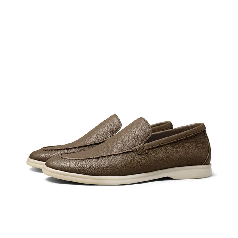 THOM WILLS British Business Calfskin Slip on Slip on Casual Shoes Men's Light Umber-1