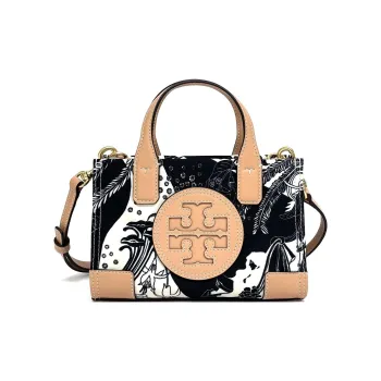 TORY BURCH Ella Nylon Tote Bag Shopping Bag Shoulder Bag Crossbody Bag Handbag Mini Women's Black