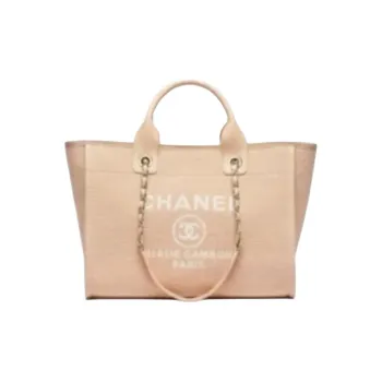 CHANEL Mixed Fiber Beach Bag, Tote Bag, Shopping Bag, Shoulder Bag, Handbag Women's Beige