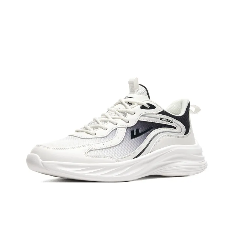 Warrior Rebound Abrasion Resistant Lightweight Breathable Low Top Casual Running Shoes Men's White Black-1