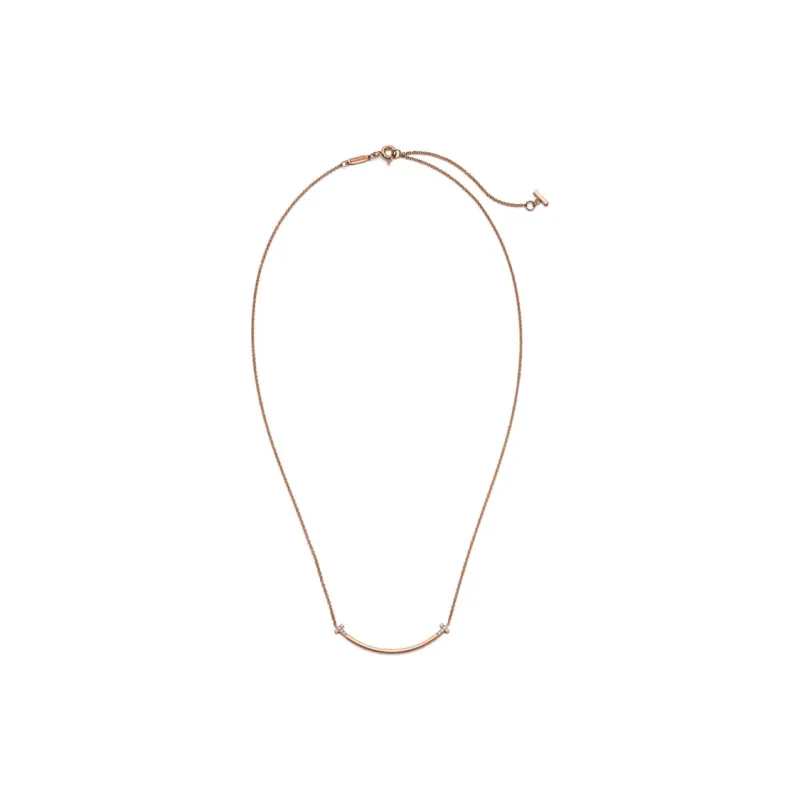 TIFFANY & CO. T 18K Rose Gold Necklaces Women's-2