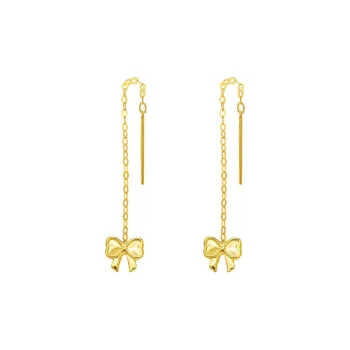 FR 18K Gold Drop Earrings Women's