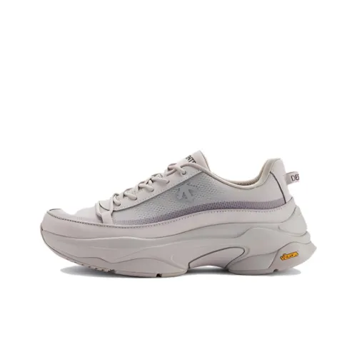 DESCENTE Dualis Anti Slip Wear Resistant Low Top Casual Shoes Unisex Light Gray
