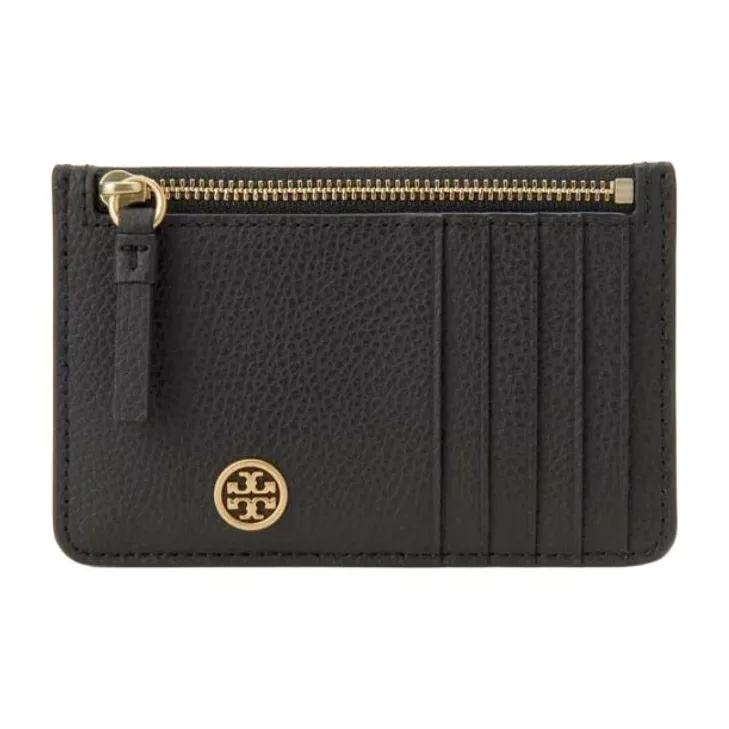 TORY BURCH Walker Cow Leather Card Holder, Coin Purse, Card Holder Regular Women's Black-0