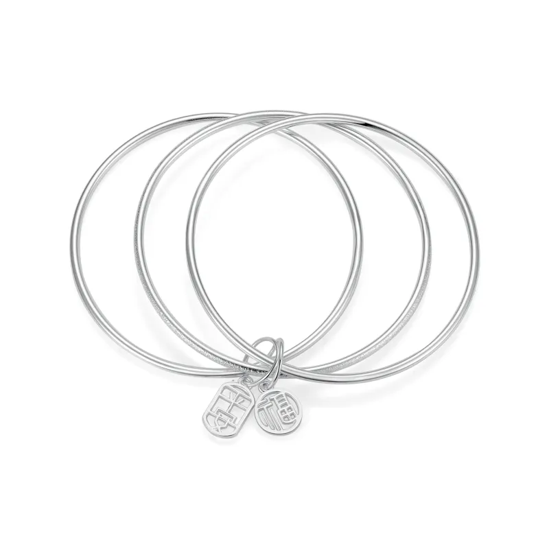 OWNCOOL 999 Fine Silver Gift Box Set Bangle Women's-0