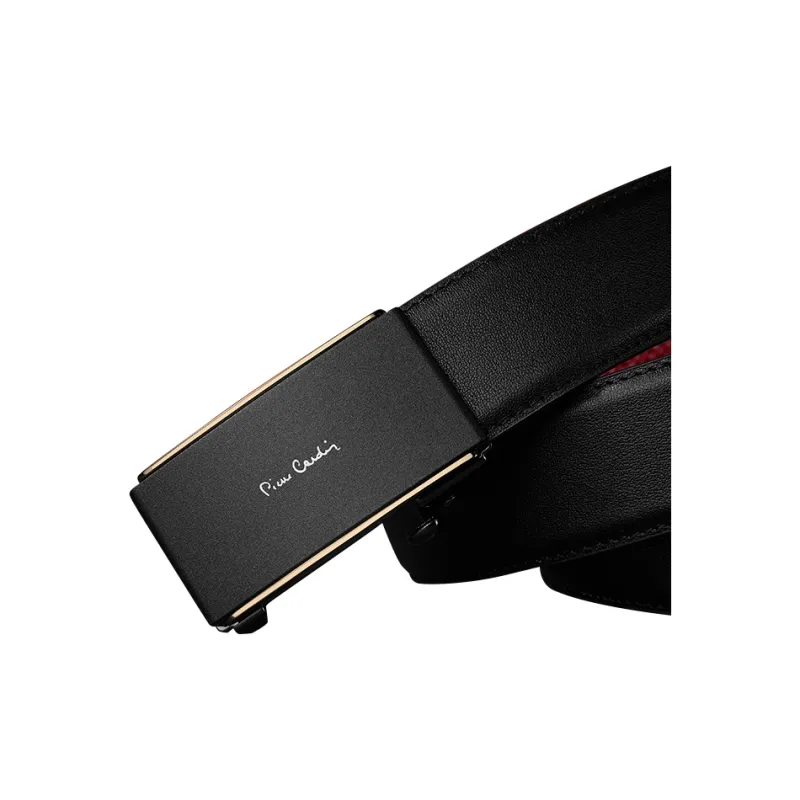 PIERRE CARDIN Top Grain Cow Leather Belts Men's Black Red 3.4cm-9