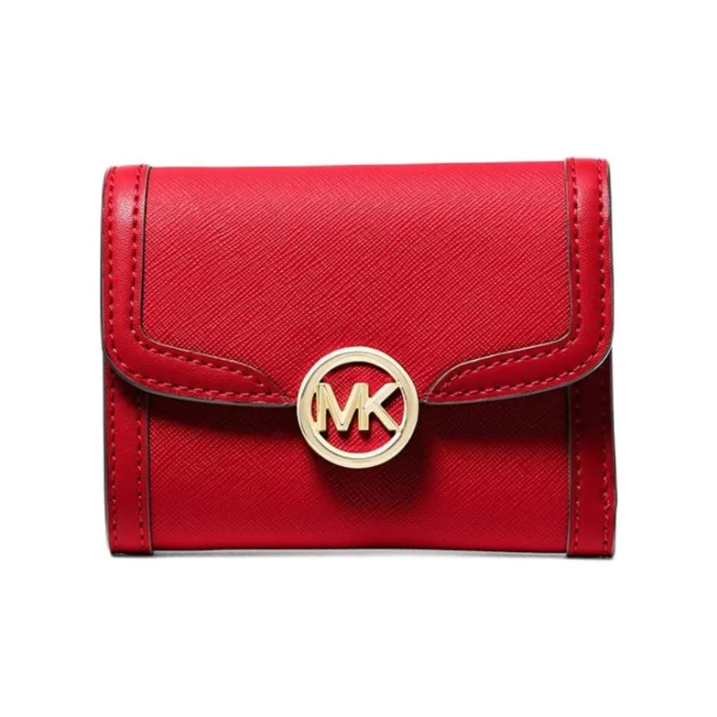 MICHAEL KORS Coated Canvas Wallet Medium Size Women's Bright Red-0