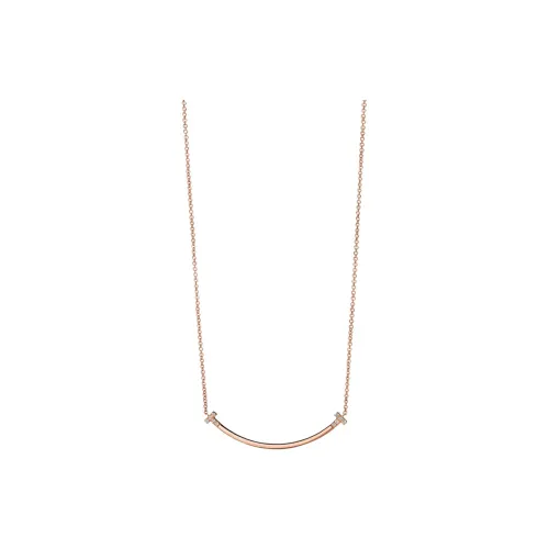 TIFFANY & CO. T 18K Rose Gold Necklaces Women's Gold