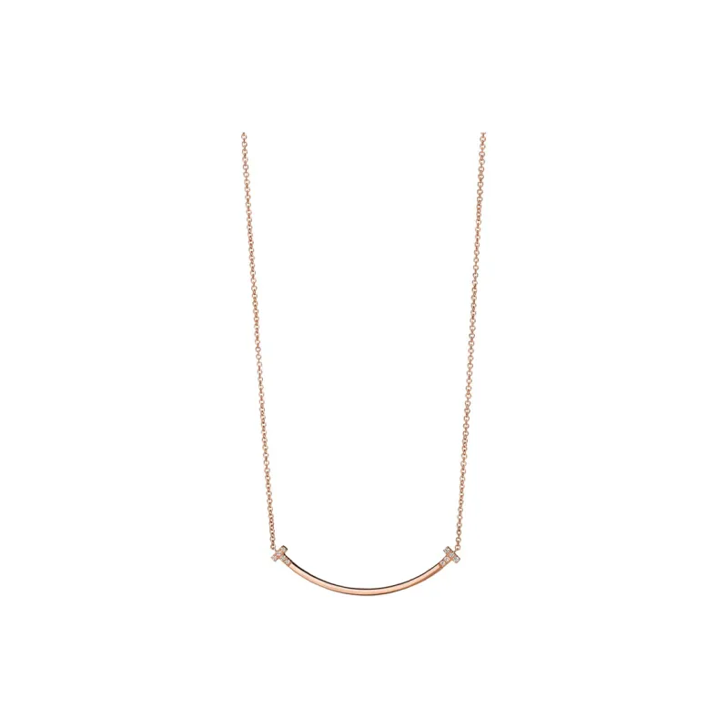 TIFFANY & CO. T 18K Rose Gold Necklaces Women's-0