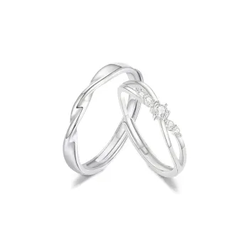 FANFRI Sterling Silver Rings Unisex Anniversary Sweet Box