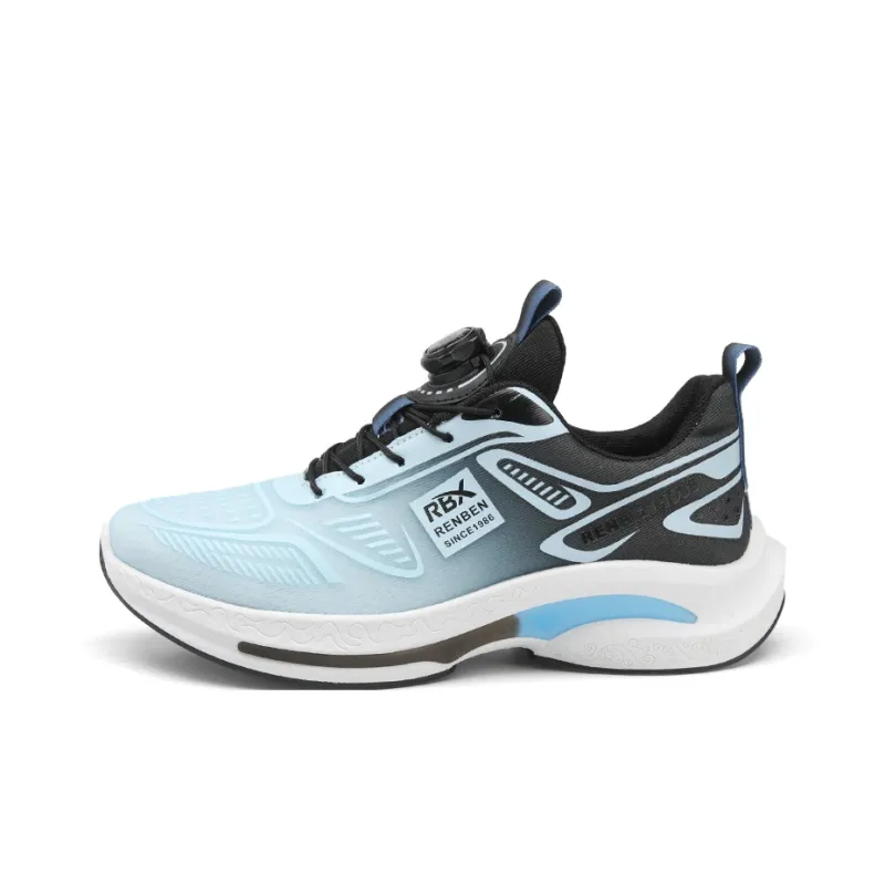 RENBEN Cushioning Breathable Rebound Low Top Casual Shoes Men's Black Blue-0