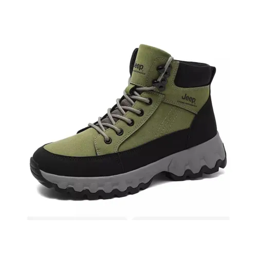 Jeep Wear Resistant Slip Resistant Short Outdoor Boots Men's Army Green