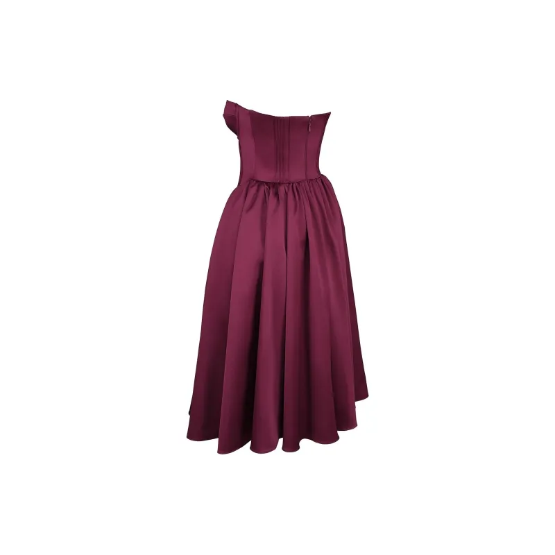 HOUSE OF CB Coco Sleeveless Dress Women's BURGUNDY/Burgundy-2