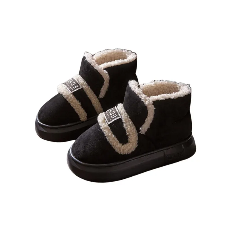 ECAC Cotton Slipper Winter With Back Support Indoor Home Warm Padded Shoes Slip Resistant Platform Fleece Lined-6