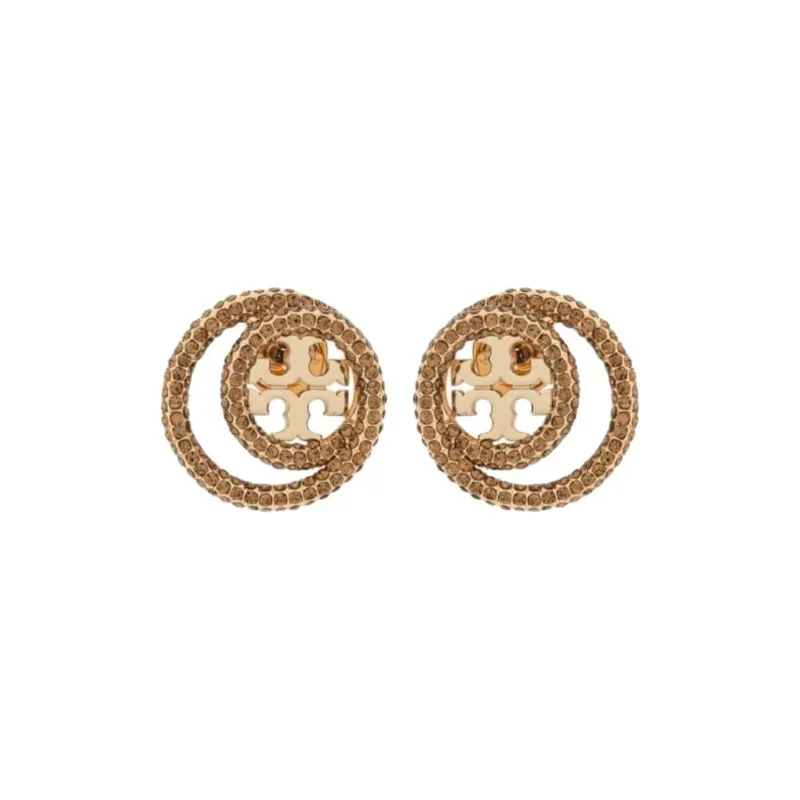 TORY BURCH Double Ring Embellished Earrings-0