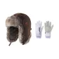 Brown Hats & Caps+Purple Gloves