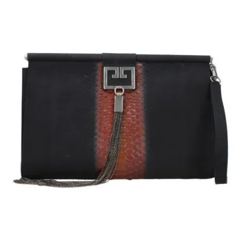 GIVENCHY Leather Clutch Women's Black