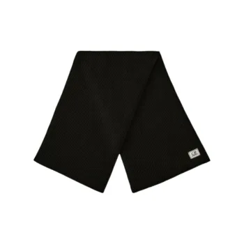 C.P.Company Wool Recycled Polyester Virgin Wool Polyester Knit Scarves Men's Black