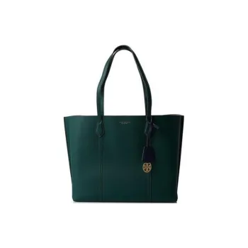 TORY BURCH Perry Cow Leather Tote Bag, Shopping Bag, Handbag, Shoulder Bag Medium Size Women's Jasper